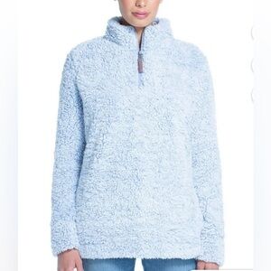 Weatherproof Vintage Women's Frosty Tipped Sherpa Pullover- Light Blue